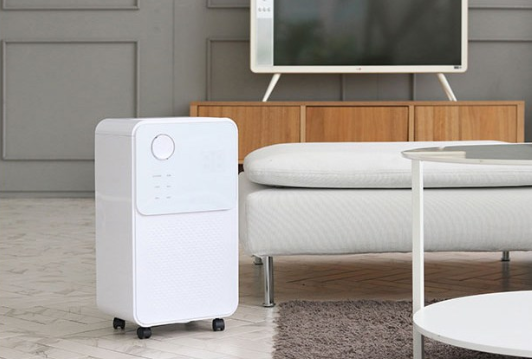 롯데 알미늄 제습기 12L LDH-7000 거실에 위치한 콤팩트한 모습